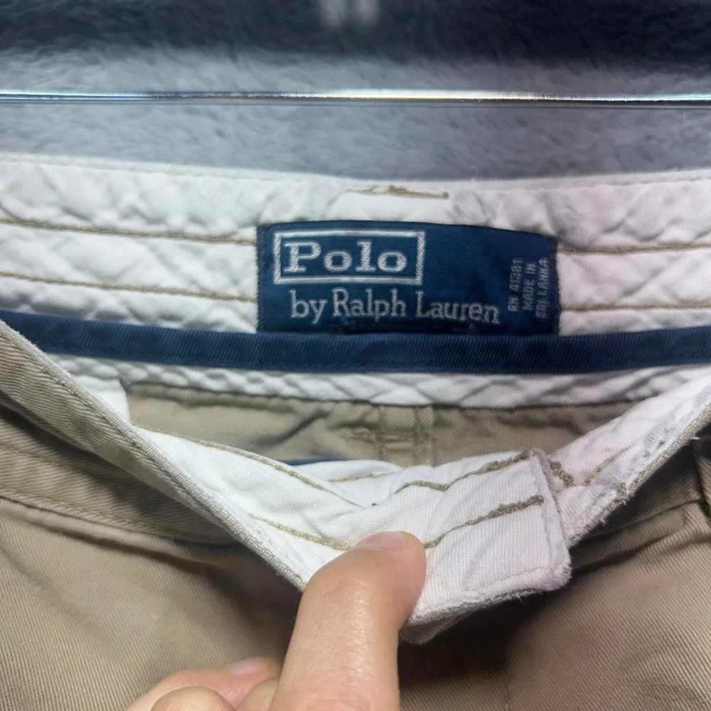 Vintage Polo Ralph Lauren Mens Cargo Shorts Khaki Tan Grunge Sz 36 VTG 6 Pockets